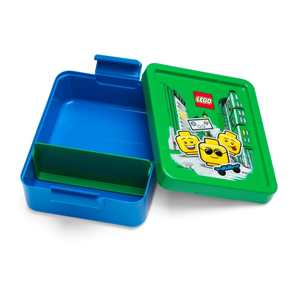 Iconic kék uzsonnás doboz zöld fedéllel - LEGO®