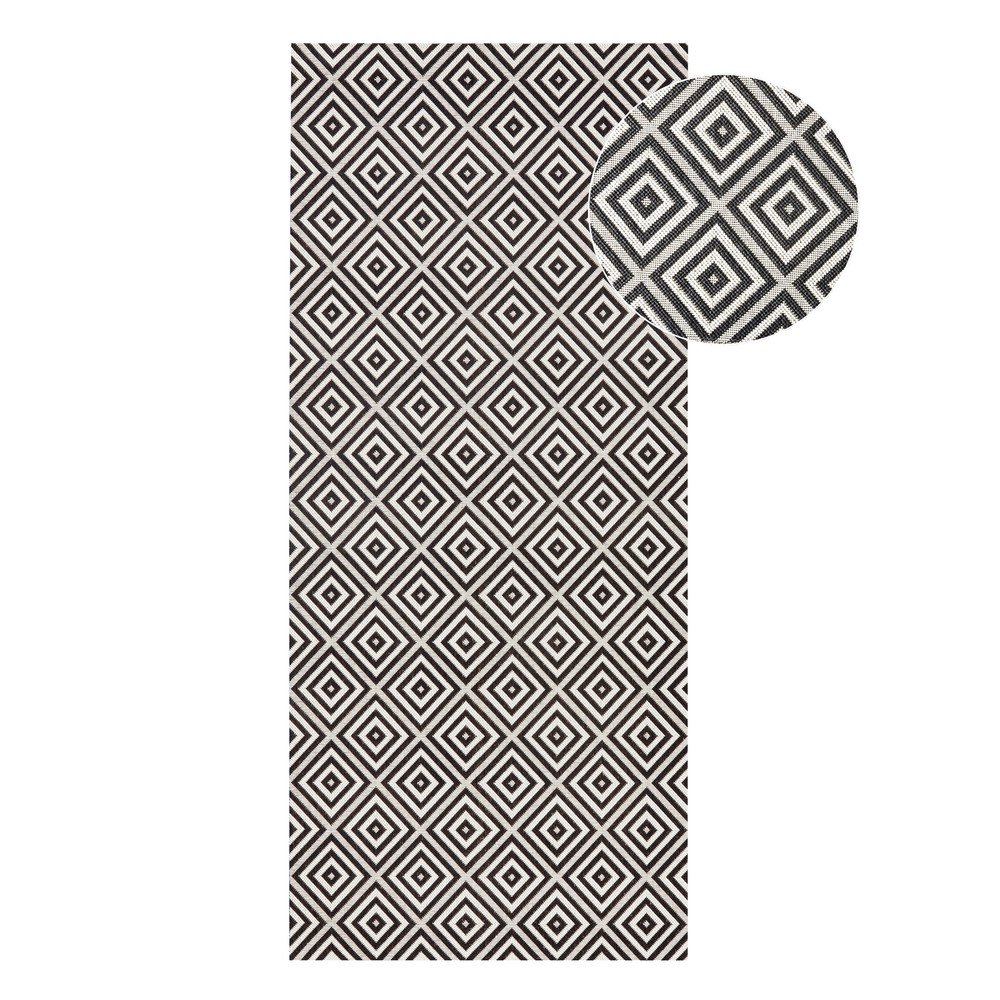 Karo fekete-fehér kültéri futószőnyeg