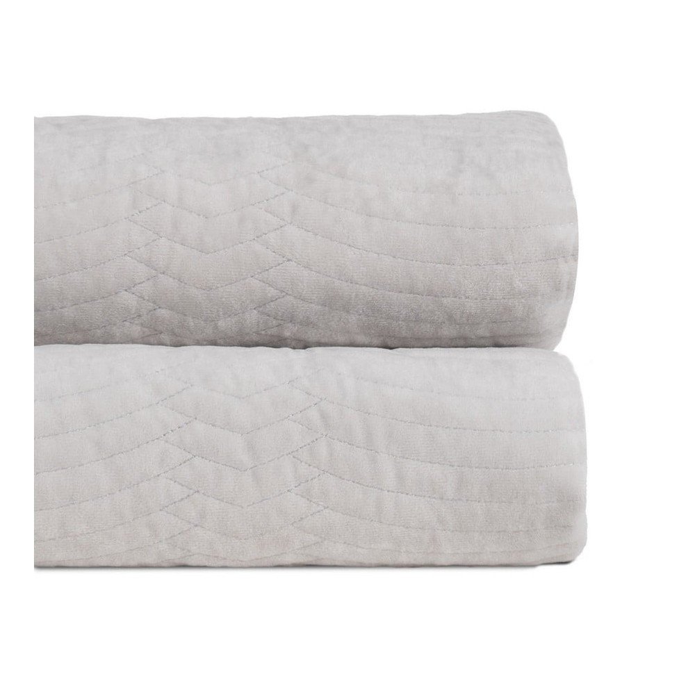 Krémszínű bársony steppelt ágytakaró 230x260 cm – Ixia