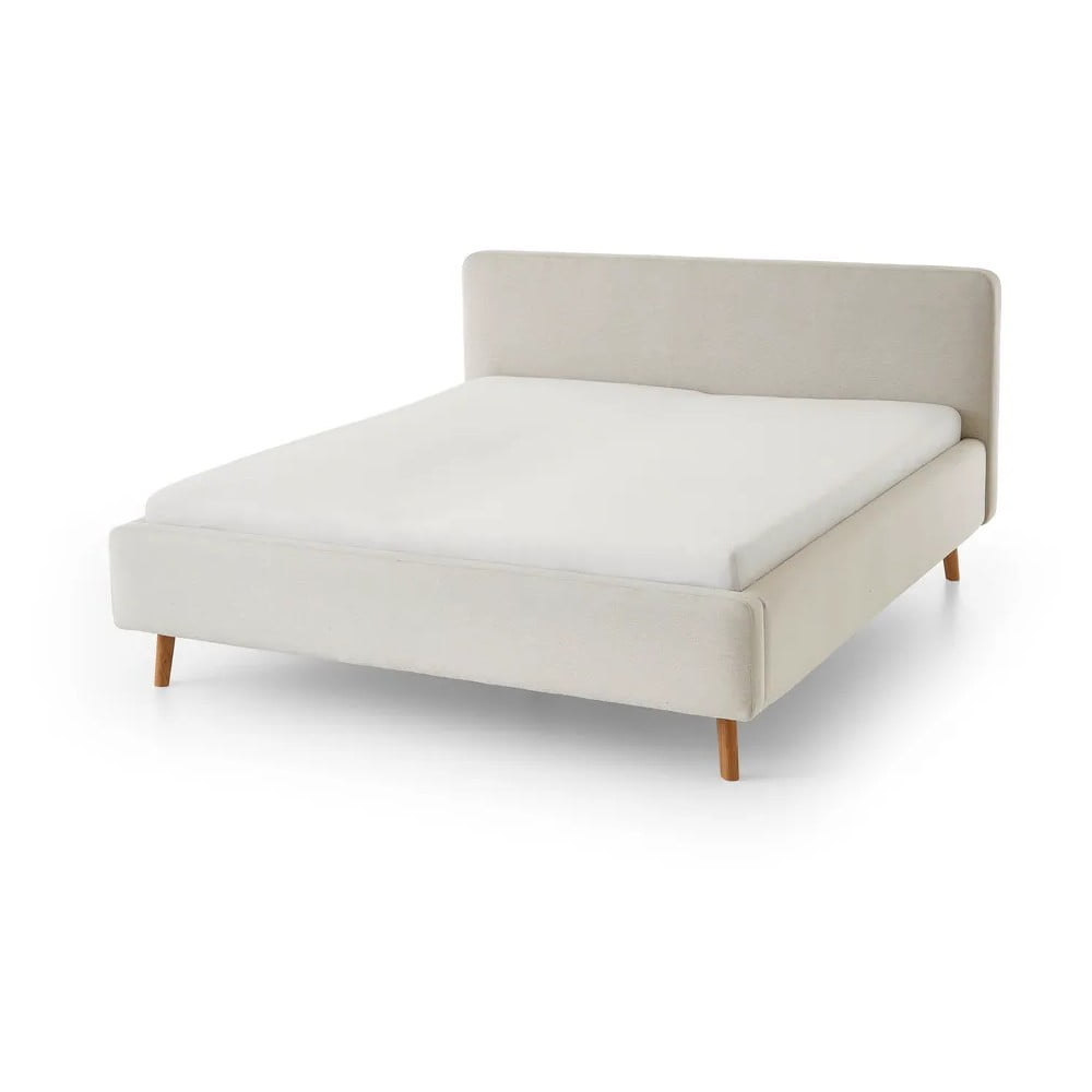 Krémszínű kárpitozott egyszemélyes ágy ágyrács nélkül 120x200 cm Mattis – Meise Möbel