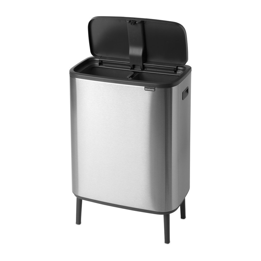 Matt ezüstszínű acél érintésre nyíló szelektív szemetes 60 l Bo Touch Bin Hi – Brabantia