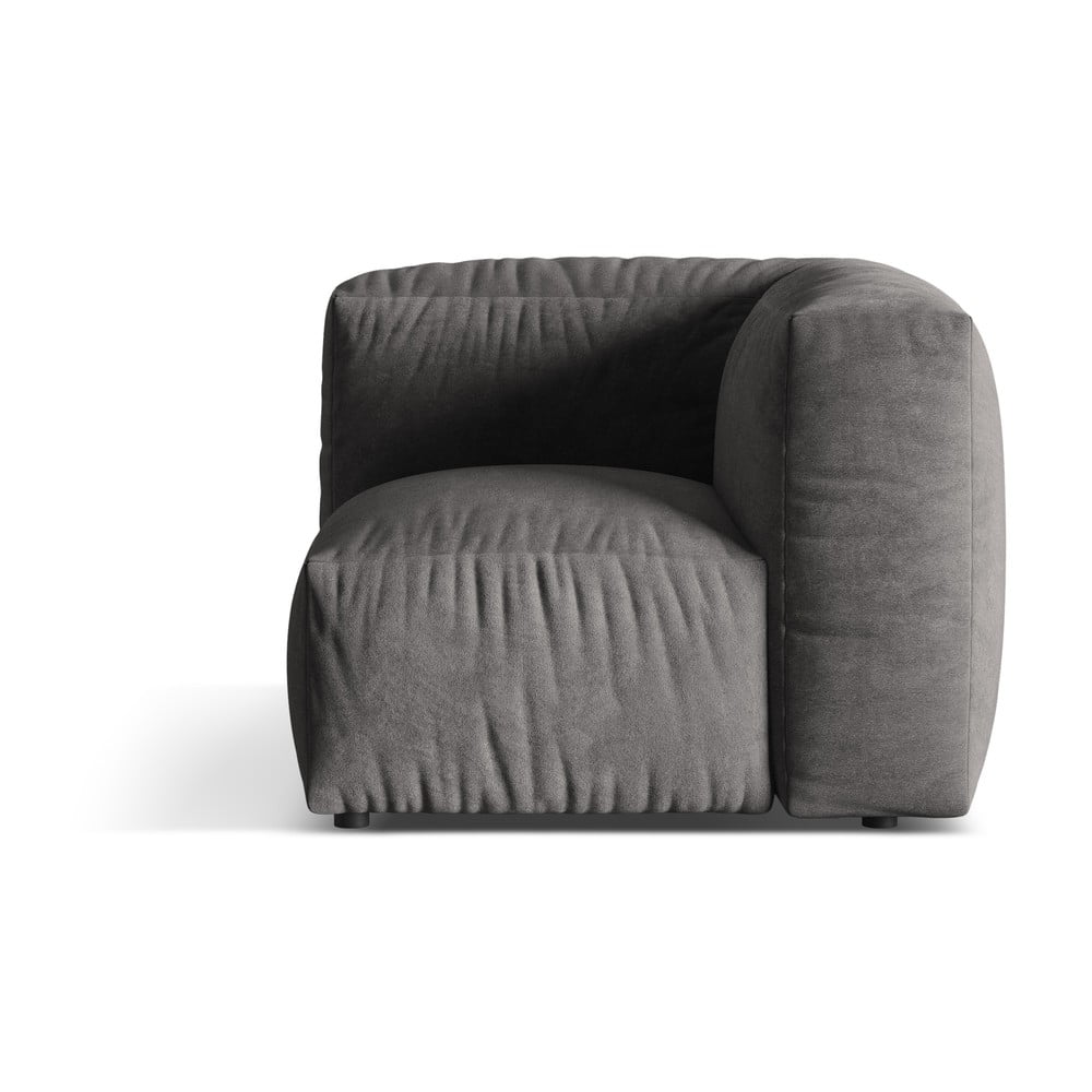 Szürke bársony kanapé modul (variálható sarok) Martina – Micadoni