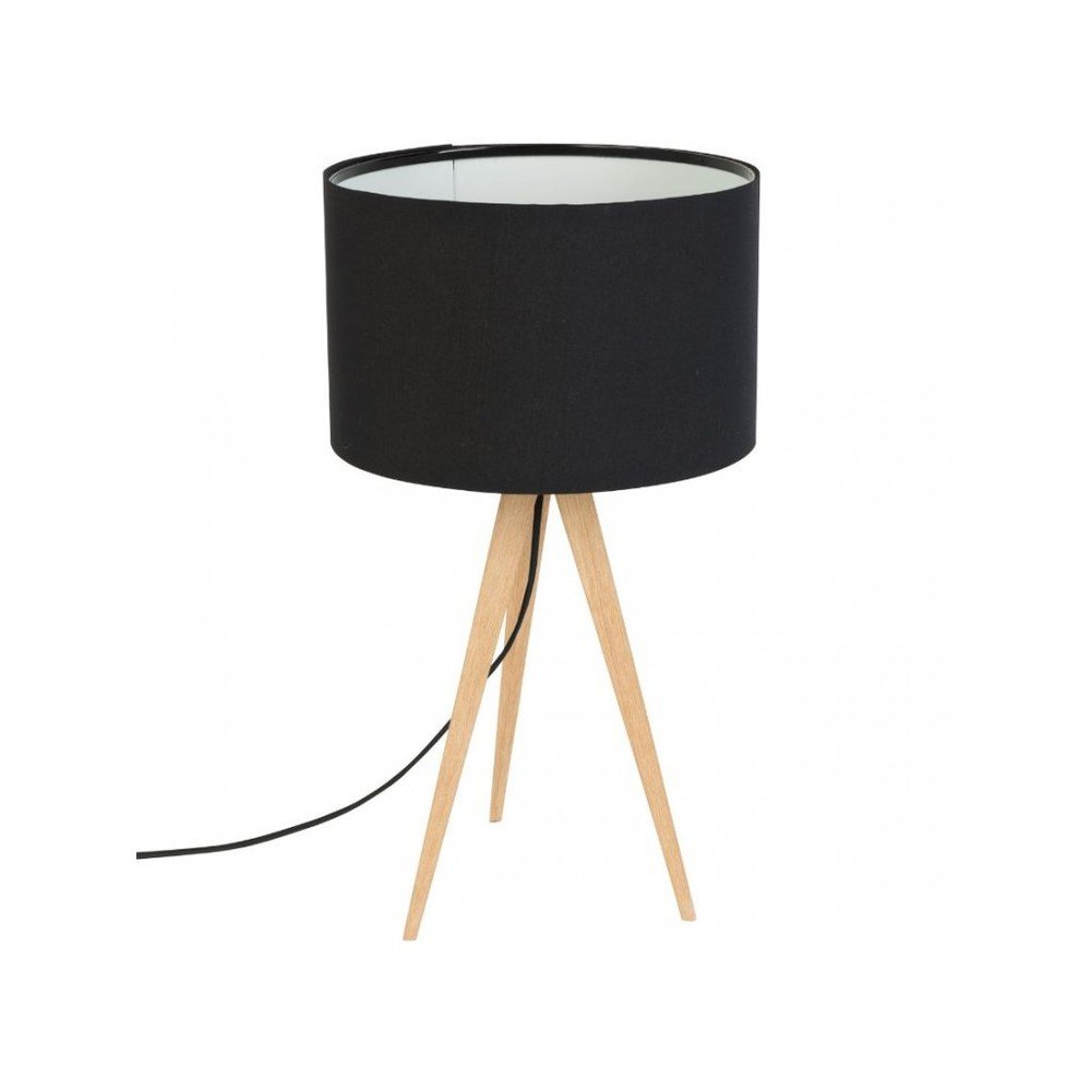 Tripod Wood fekete asztali lámpa - Zuiver