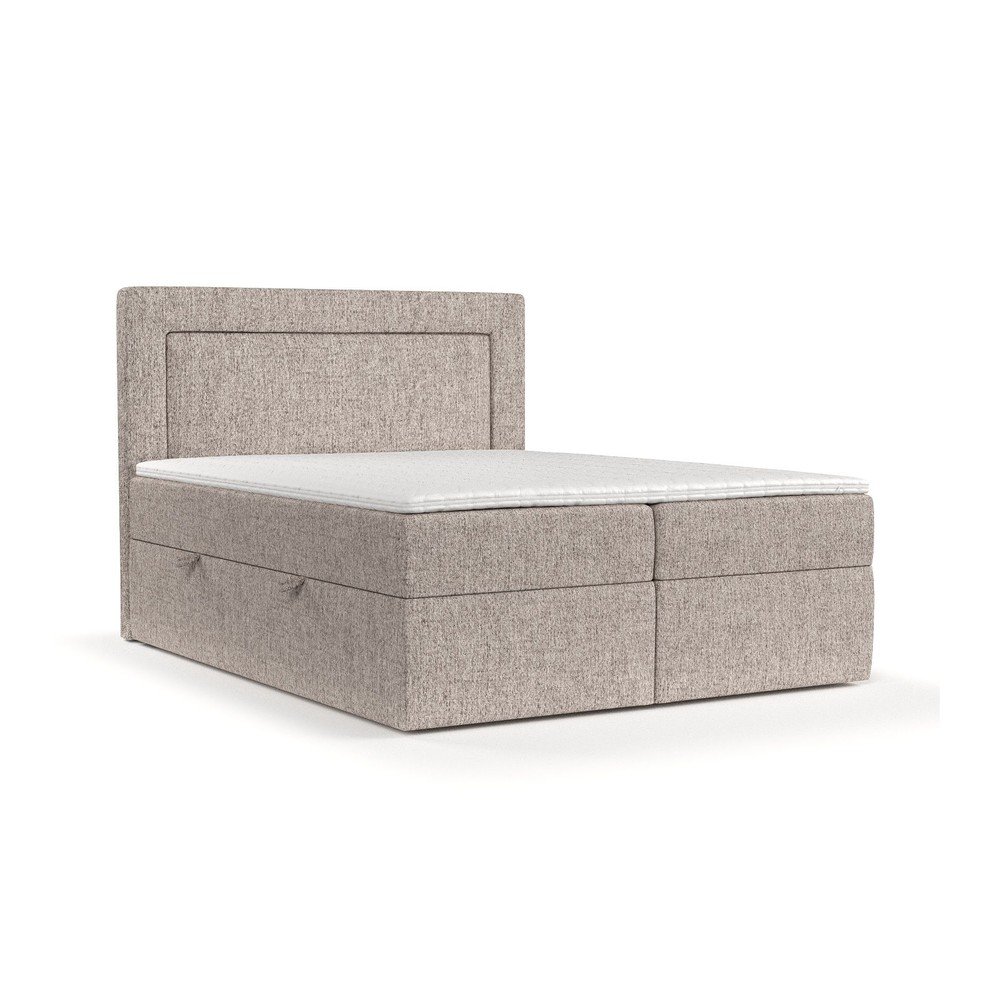 Világosbarna ágyneműtartós boxspring ágy 160x200 cm Imagine – Maison de Rêve