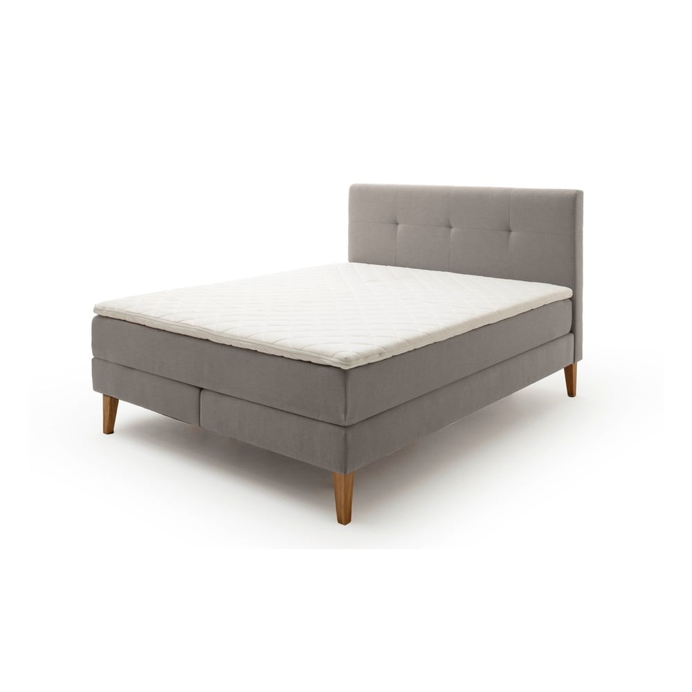 Világosszürke boxspring ágy 180x200 cm Stockholm – Meise Möbel