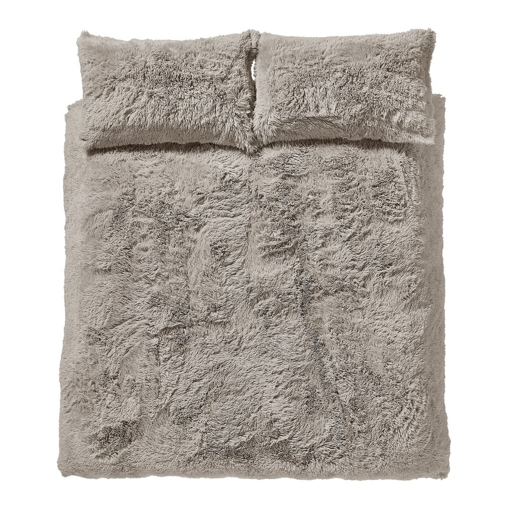 Barna kétszemélyes hosszabbított mikroplüss ágyneműhuzat 230x220 cm Cuddly – Catherine Lansfield