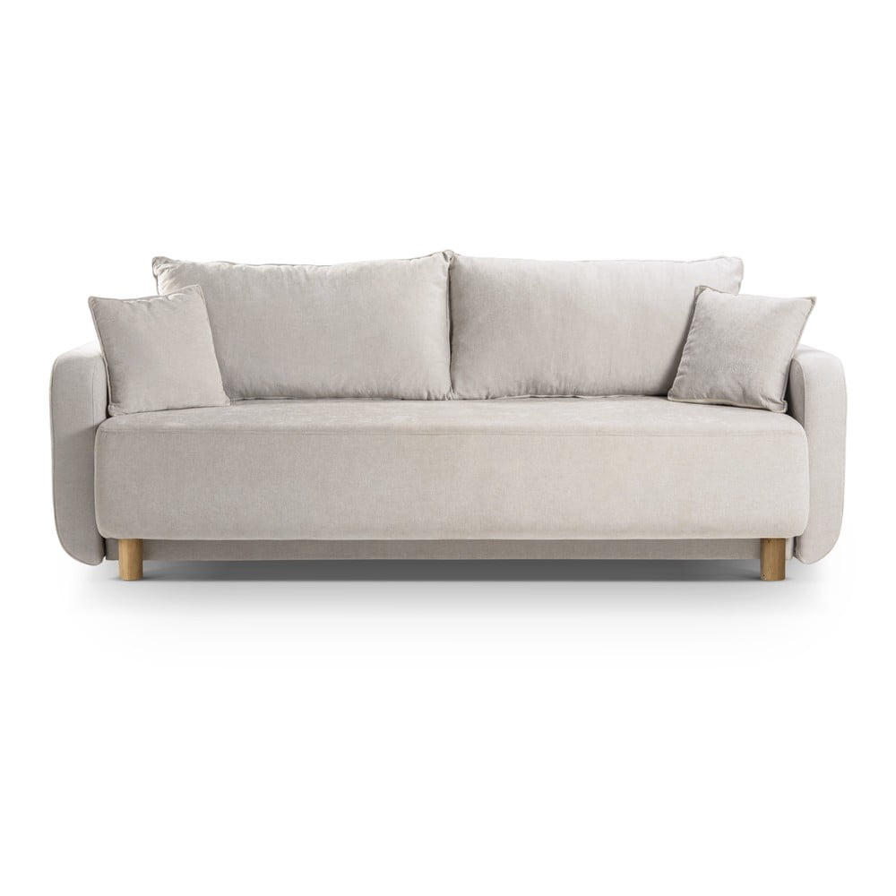 Bézs kinyitható tárolóhelyes kanapé 231 cm Elen – Micadoni