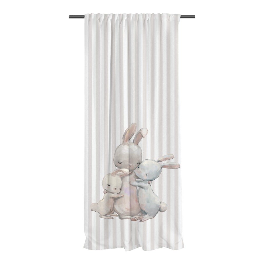 Bézs pamut-szatén gyerek függöny 110x250 cm Hugging Bunnies – Butter Kings