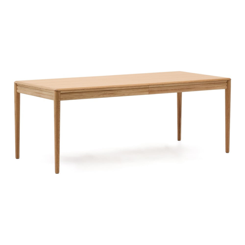 Bővíthető étkezőasztal hosszabbító asztallappal tölgyfa dekorral 90x200 cm Lenon – Kave Home