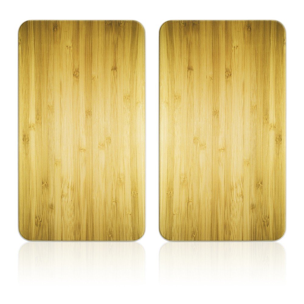 Edzett üveg tűzhely fedőlap szett 2 db-os 52x30 cm Wooden – Maximex