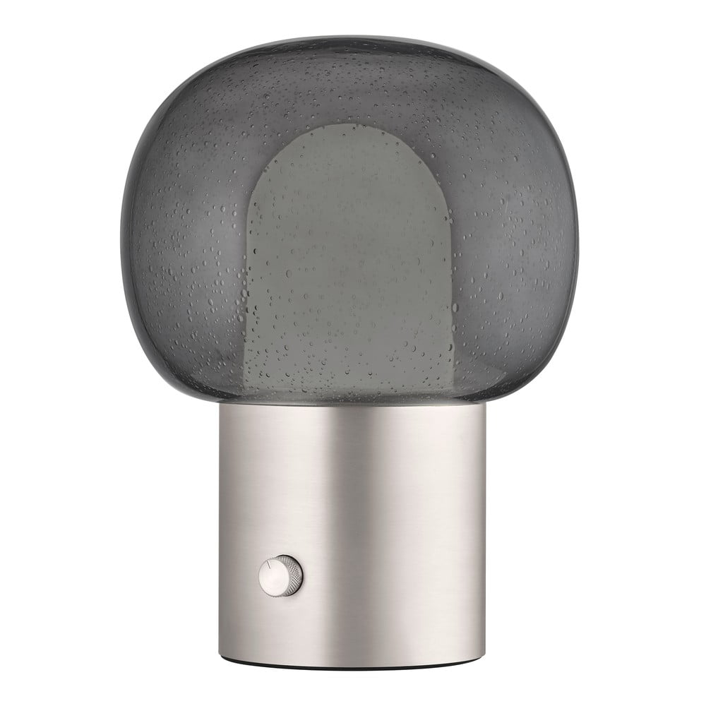 Ezüstszínű alumínium LED asztali lámpa üveg búrával (magasság 32 cm) Iris – Blomus