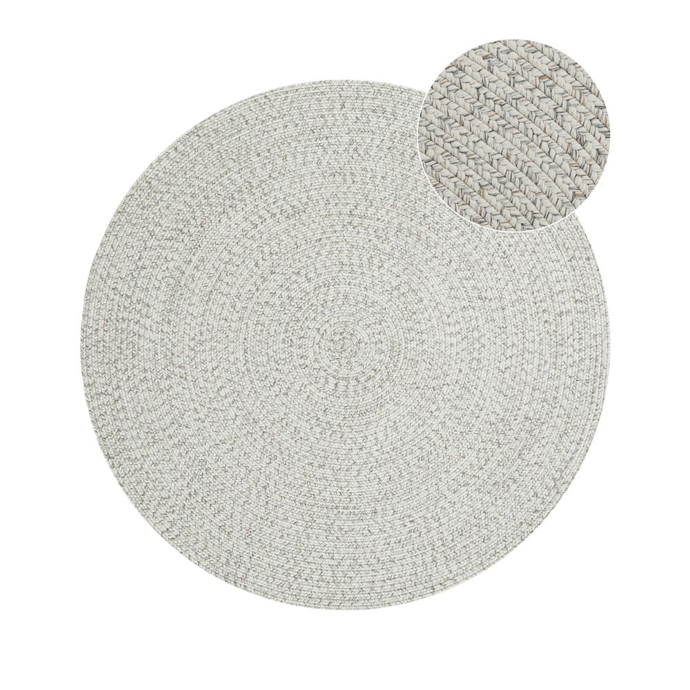 Fehér-bézs kerek kültéri szőnyeg ø 200 cm - NORTHRUGS