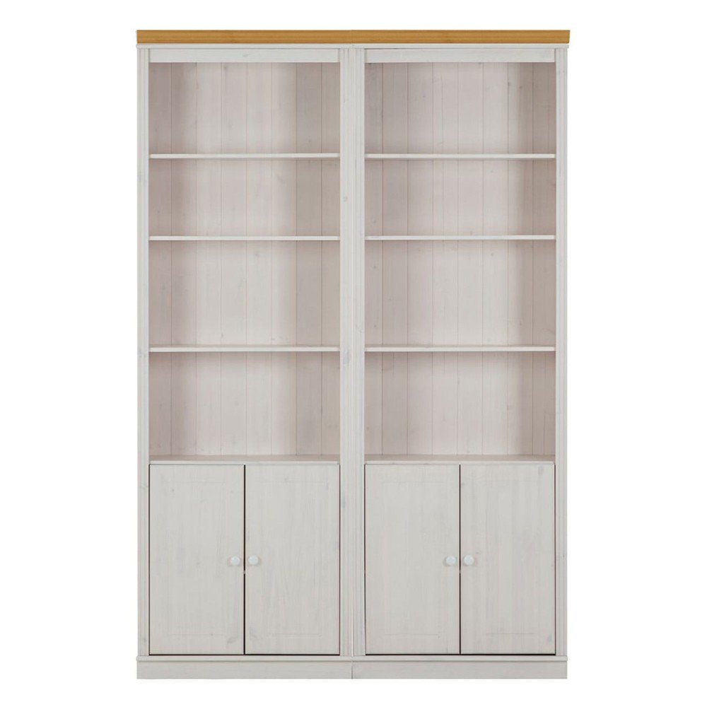 Fehér borovi fenyő könyvespolc 148x223 cm Anita – Støraa