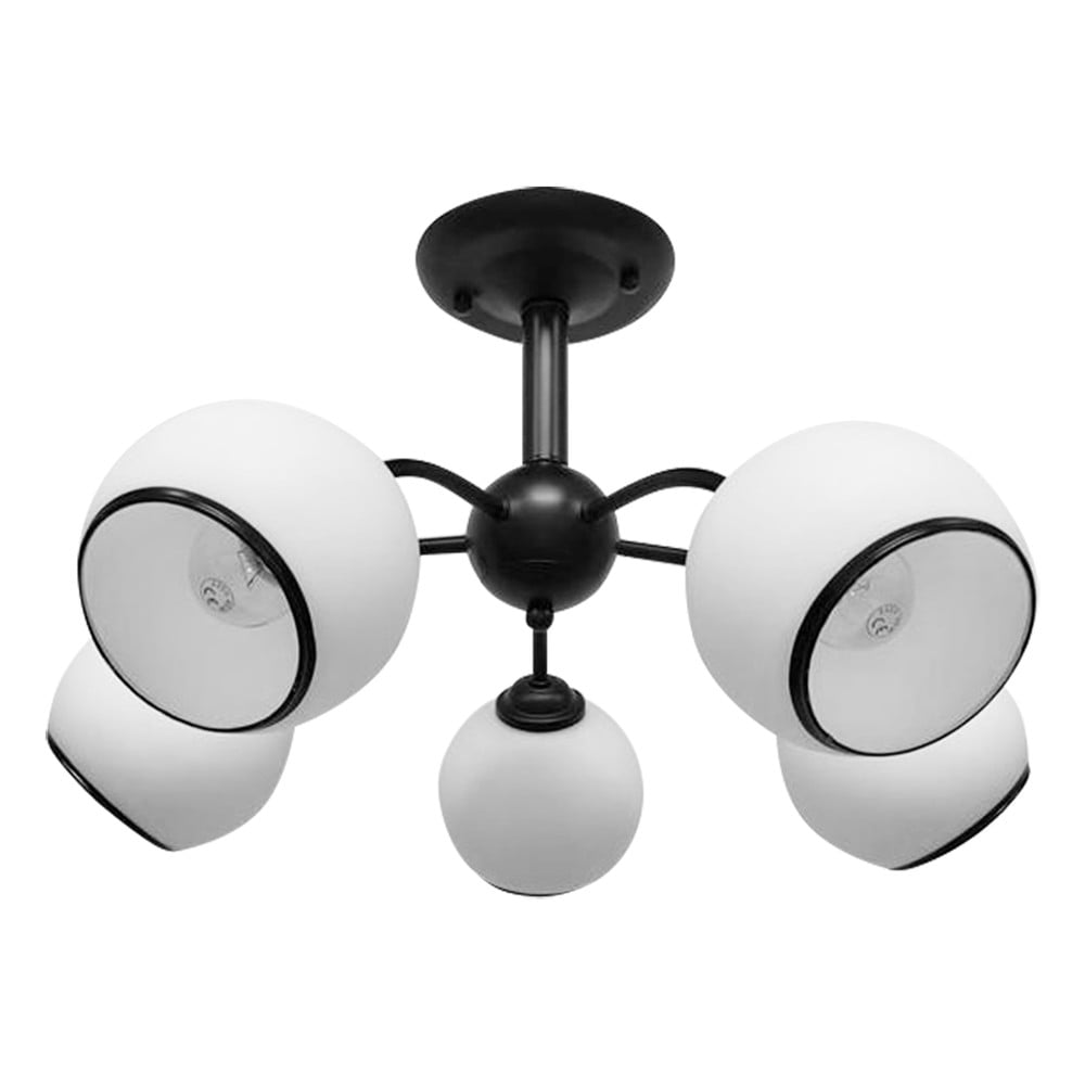 Fekete-fehér mennyezeti lámpa üveg búrával 56x56 cm Marinen – Candellux Lighting