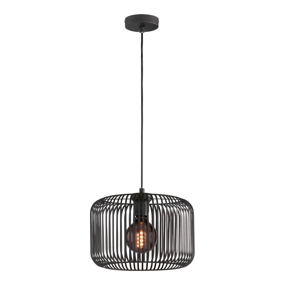 Fekete függőlámpa fém búrával ø 30 cm Cage – Fischer & Honsel