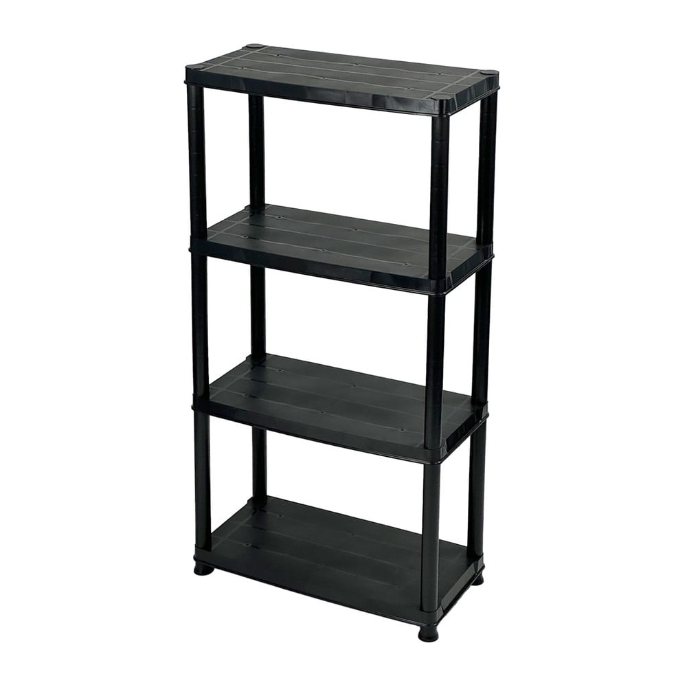 Fekete műanyag polcos tároló állvány 61x130 cm – Addis