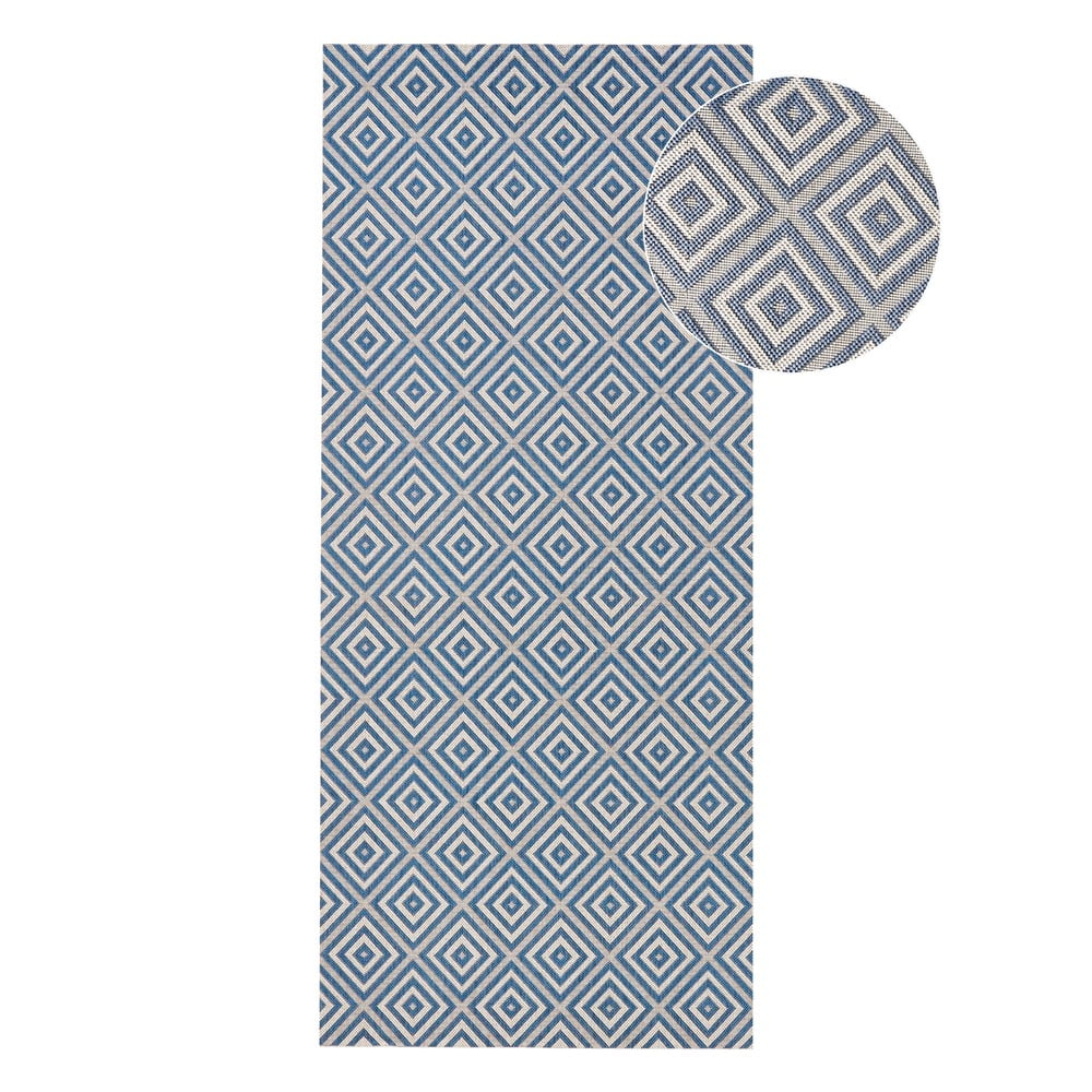 Karo kék kültéri futószőnyeg