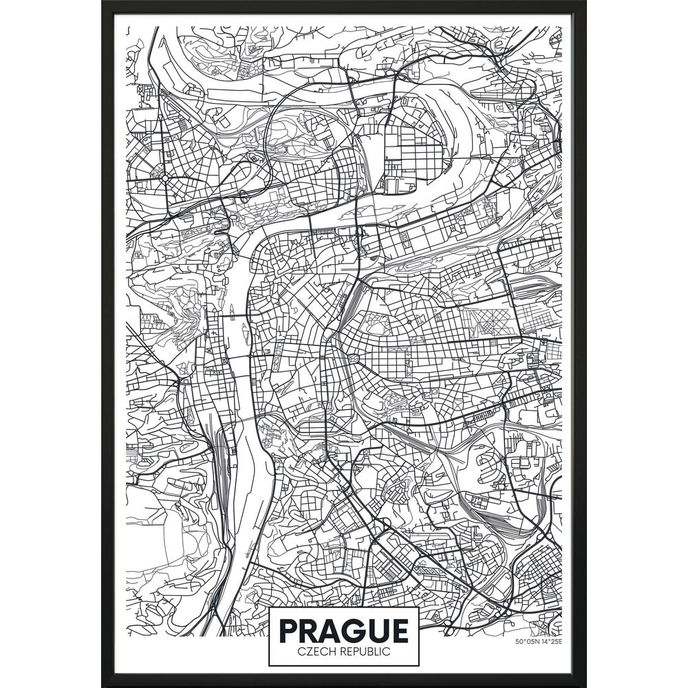 Kép 50x70 cm Map Prague – DecoKing