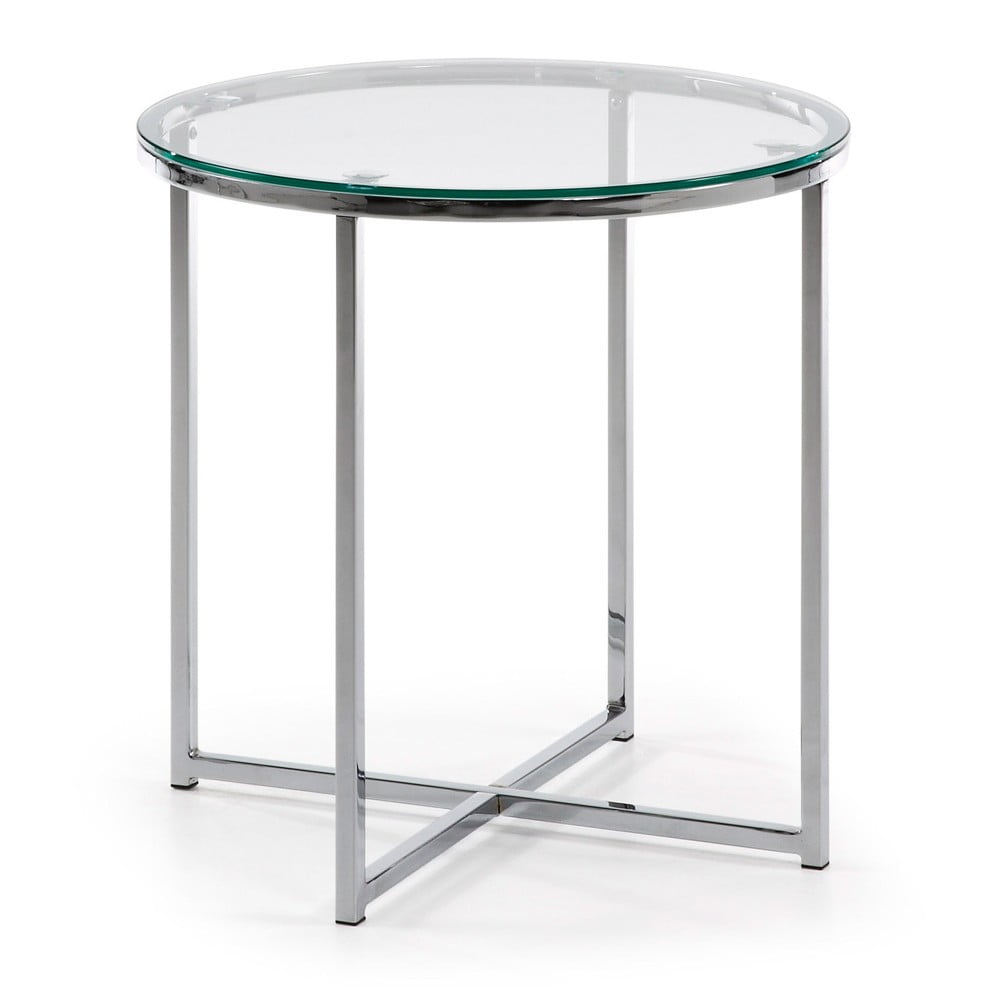 Kerek tárolóasztal üveg asztallappal ø 50 cm Divid – Kave Home