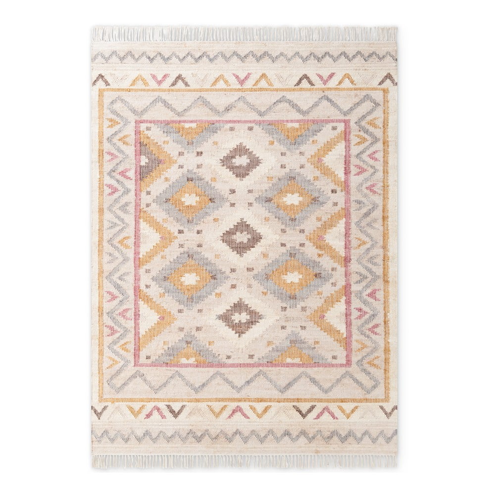 Krémszínű kézi szövésű juta szőnyeg 120x170 cm Roya Imani – Elle Decoration