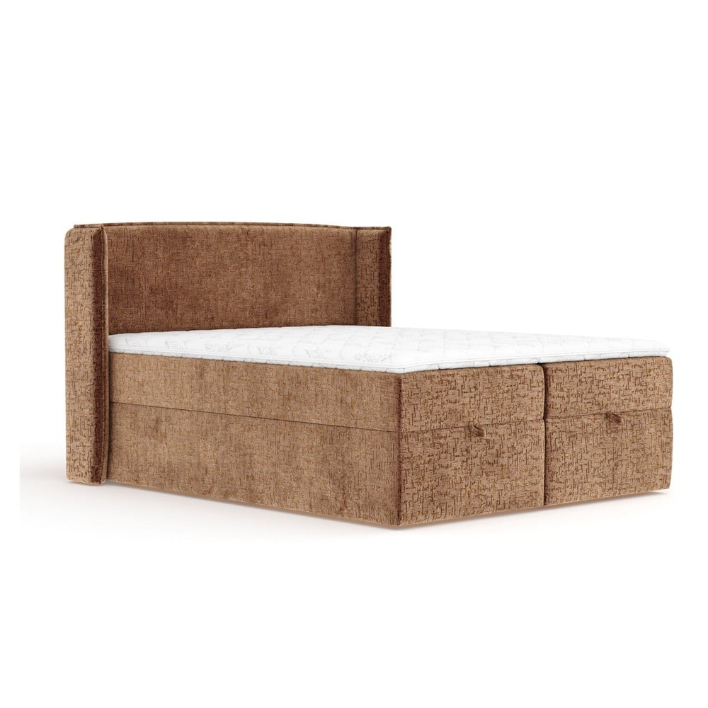 Narancssárga ágyneműtartós boxspring ágy 180x200 cm Passion – Maison de Rêve