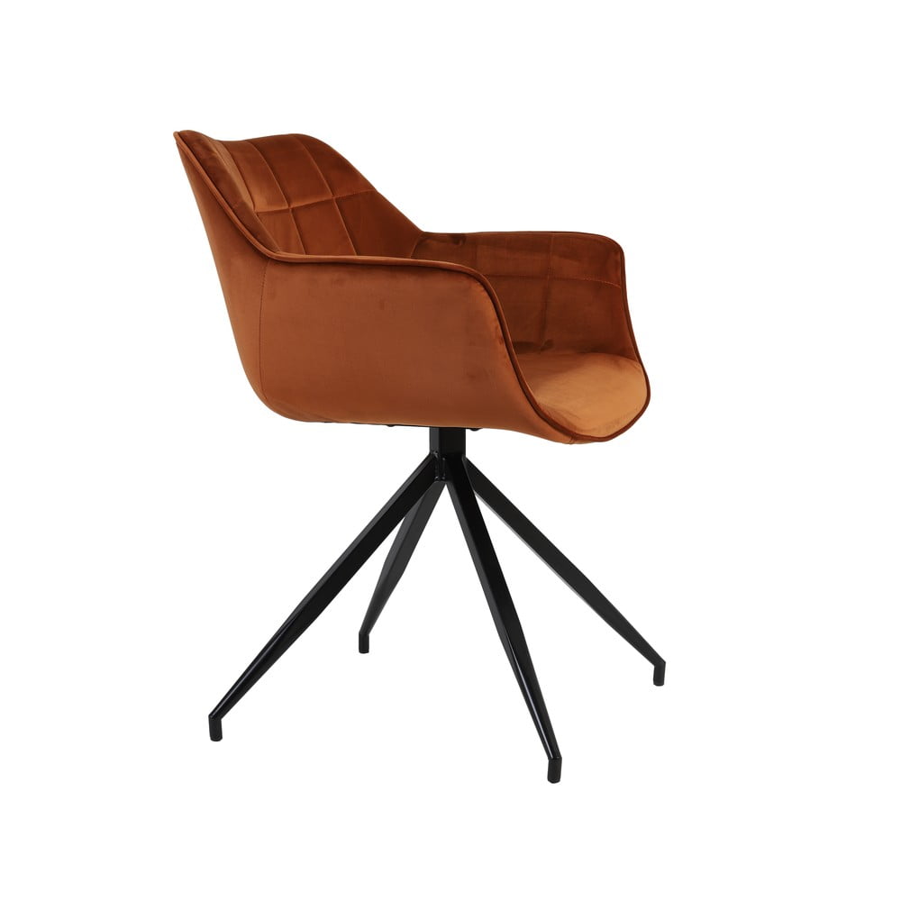 Narancssárga bársony étkezőszék Jaimy – Light & Living