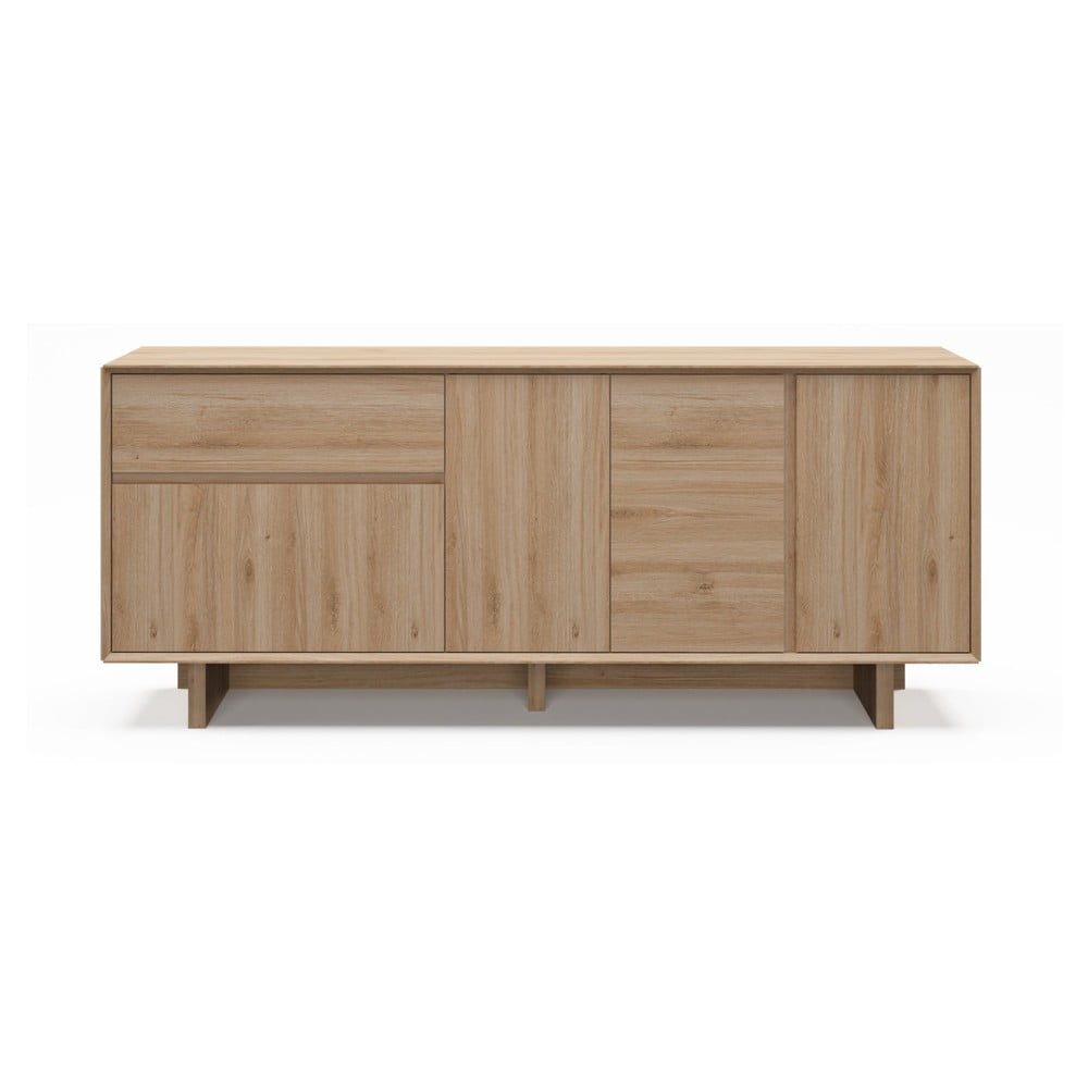 Natúr színű komód tölgyfa dekorral 180x76x45 cm Carpi – Marckeric