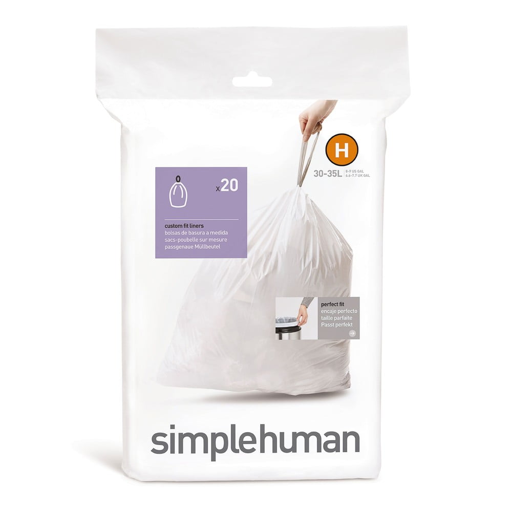 Összehúzható szemeteszsák készlet 20 db-os 35 l H – simplehuman
