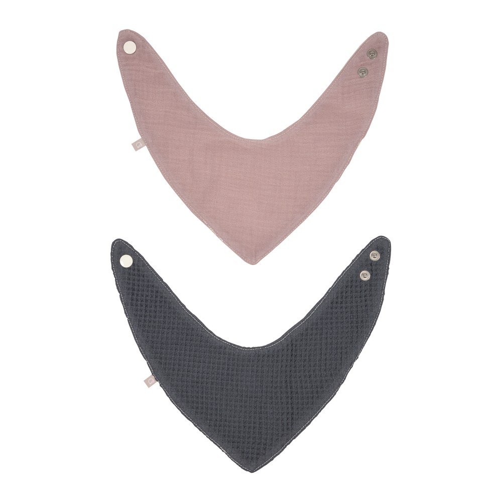 Rózsaszín-szürke bio pamut nyálfogó készlet 2 db-os Marinet – Kave Home