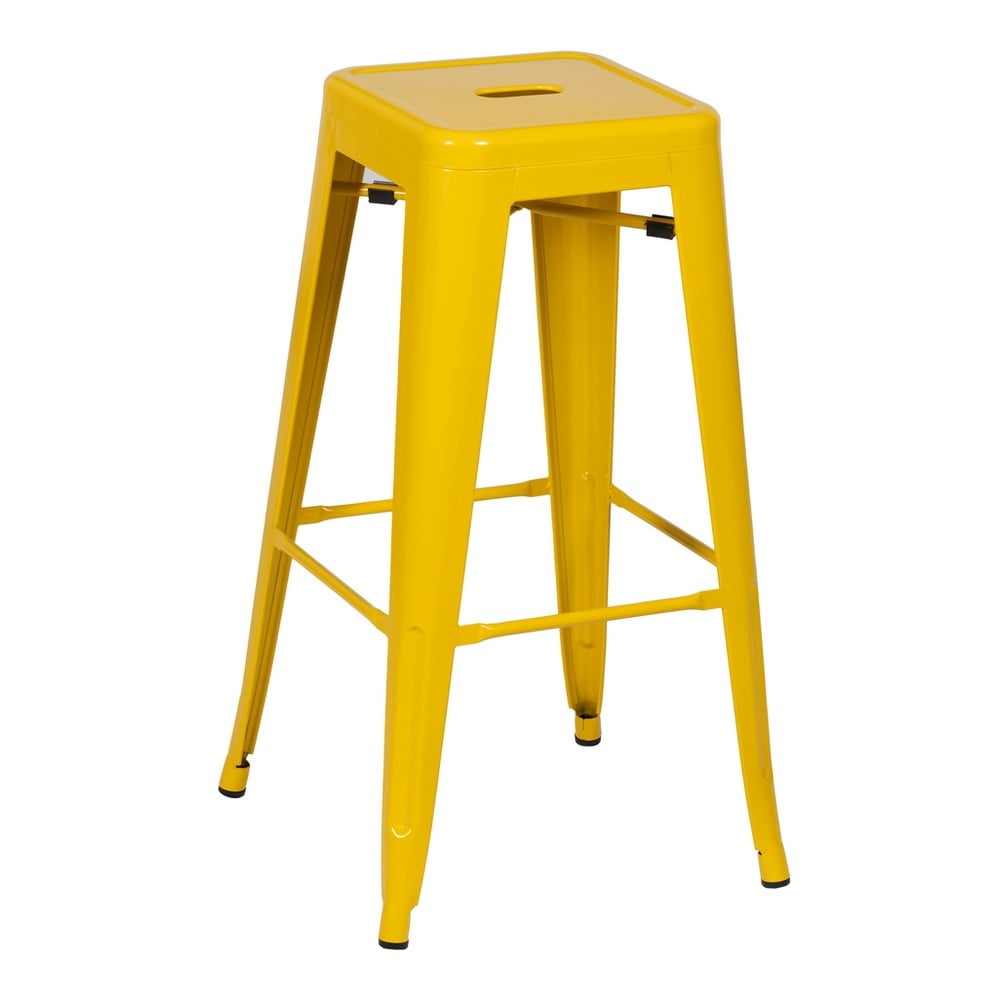 Sárga fém bárszék szett 2 db-os (ülésmagasság 76