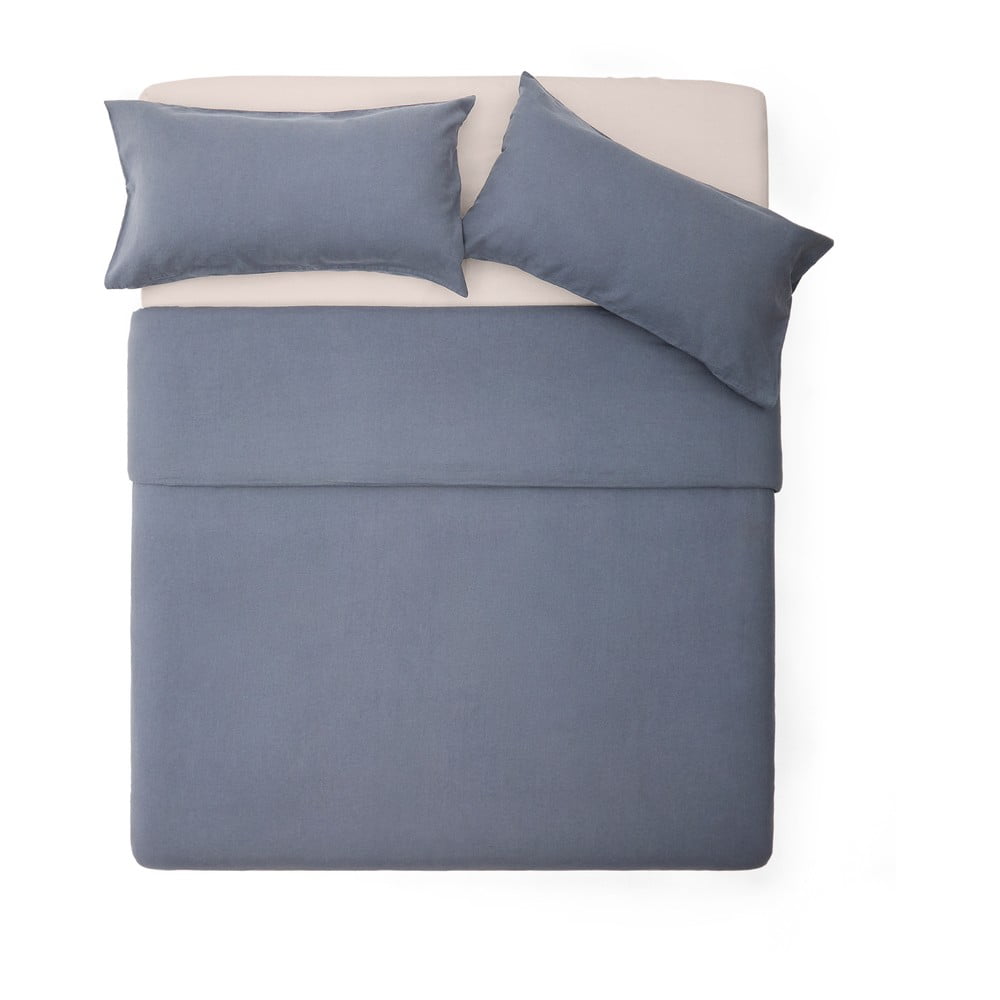 Szürkéskék kétszemélyes hosszabbított lenkeverék ágyneműhuzat 260x240 cm Simmel – Kave Home