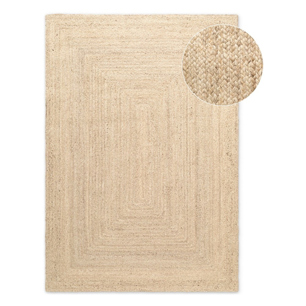 Világos natúr színű kétoldalas kézi szövésű juta szőnyeg 200x300 cm Sharmila Natural White – Hanse Home