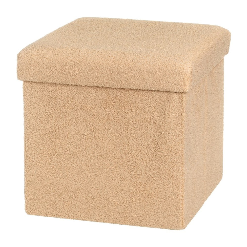 Világosbarna buklé puff Folding – Casa Selección