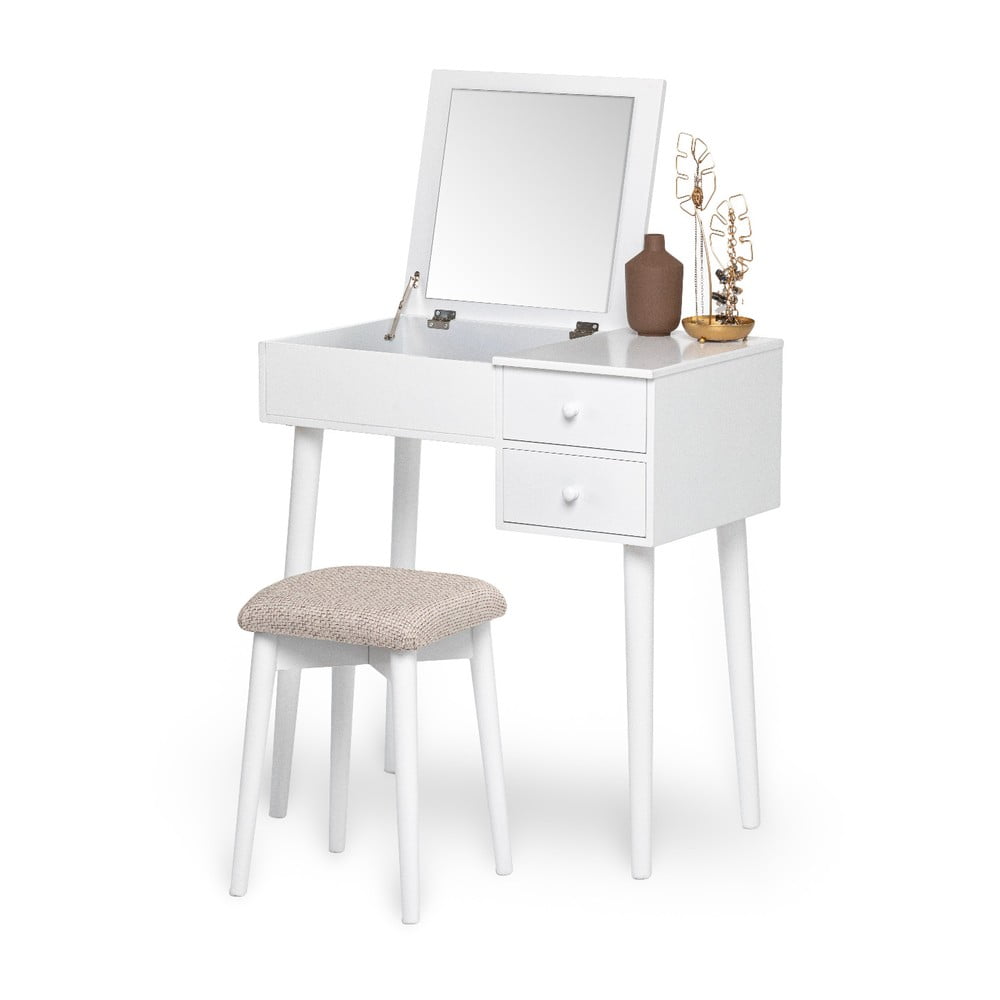Beauty fehér fésülködőasztal tükörrel