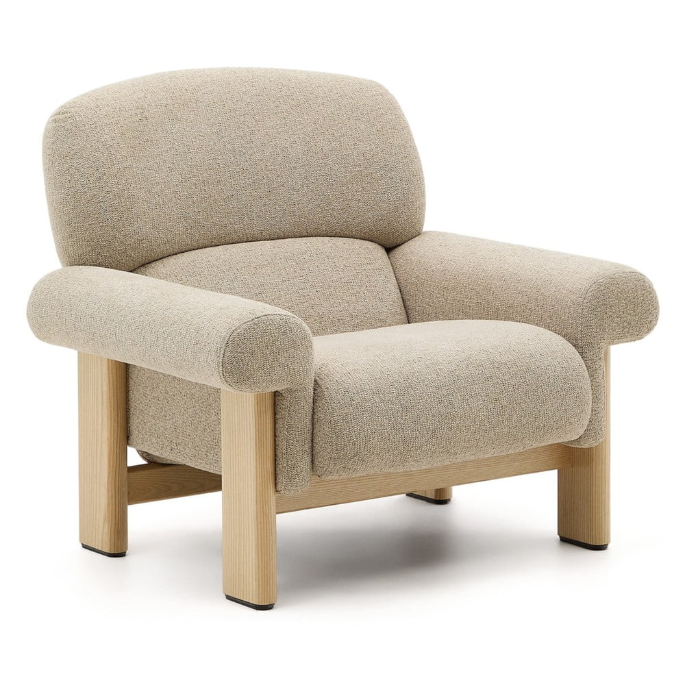 Bézs zsenília fotel Nema – Kave Home