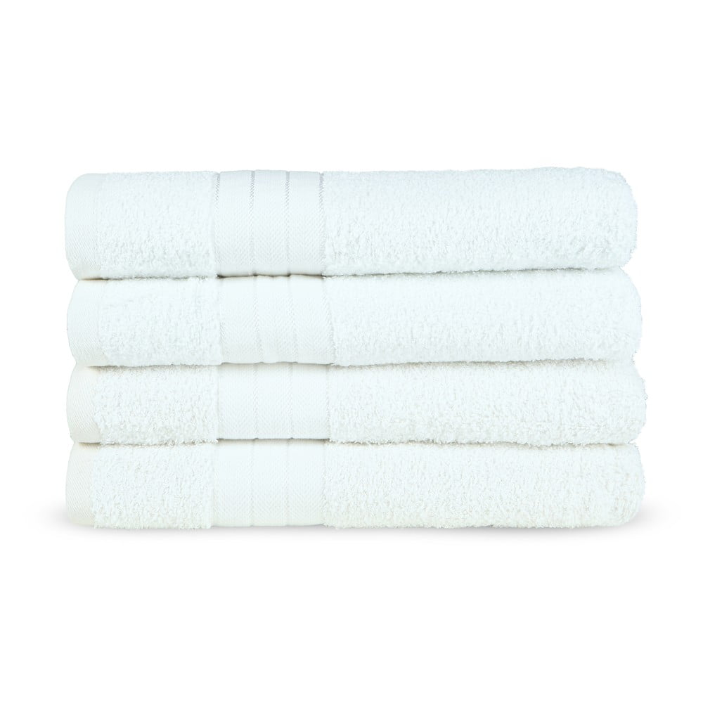 Fehér frottír pamut törölköző szett 4 db-os 50x100 cm – Good Morning
