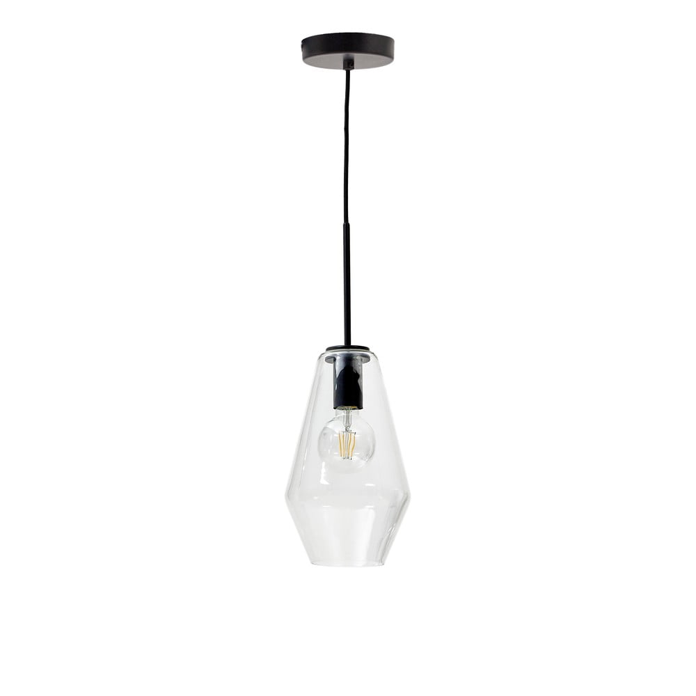 Fekete függőlámpa üveg búrával ø 17 cm Mao – Kave Home