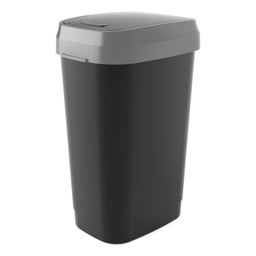 Fekete műanyag szemetes 50 l Dual Swing – KIS
