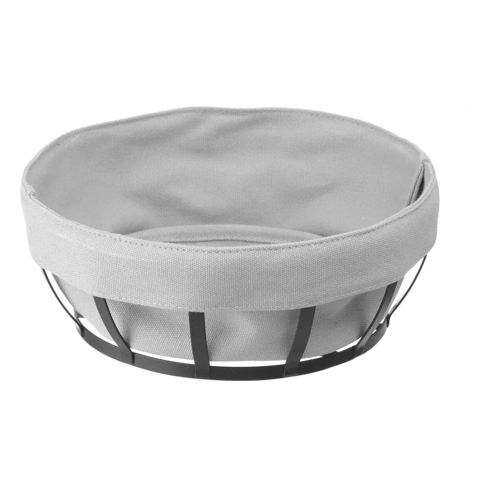 Fekete-szürke péksüteményes kosár textil béléssel