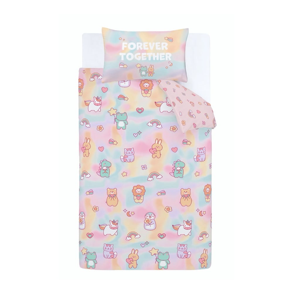 Rózsaszín kétszemélyes gyerek ágyneműhuzat 200x200 cm Forever Together – Catherine Lansfield