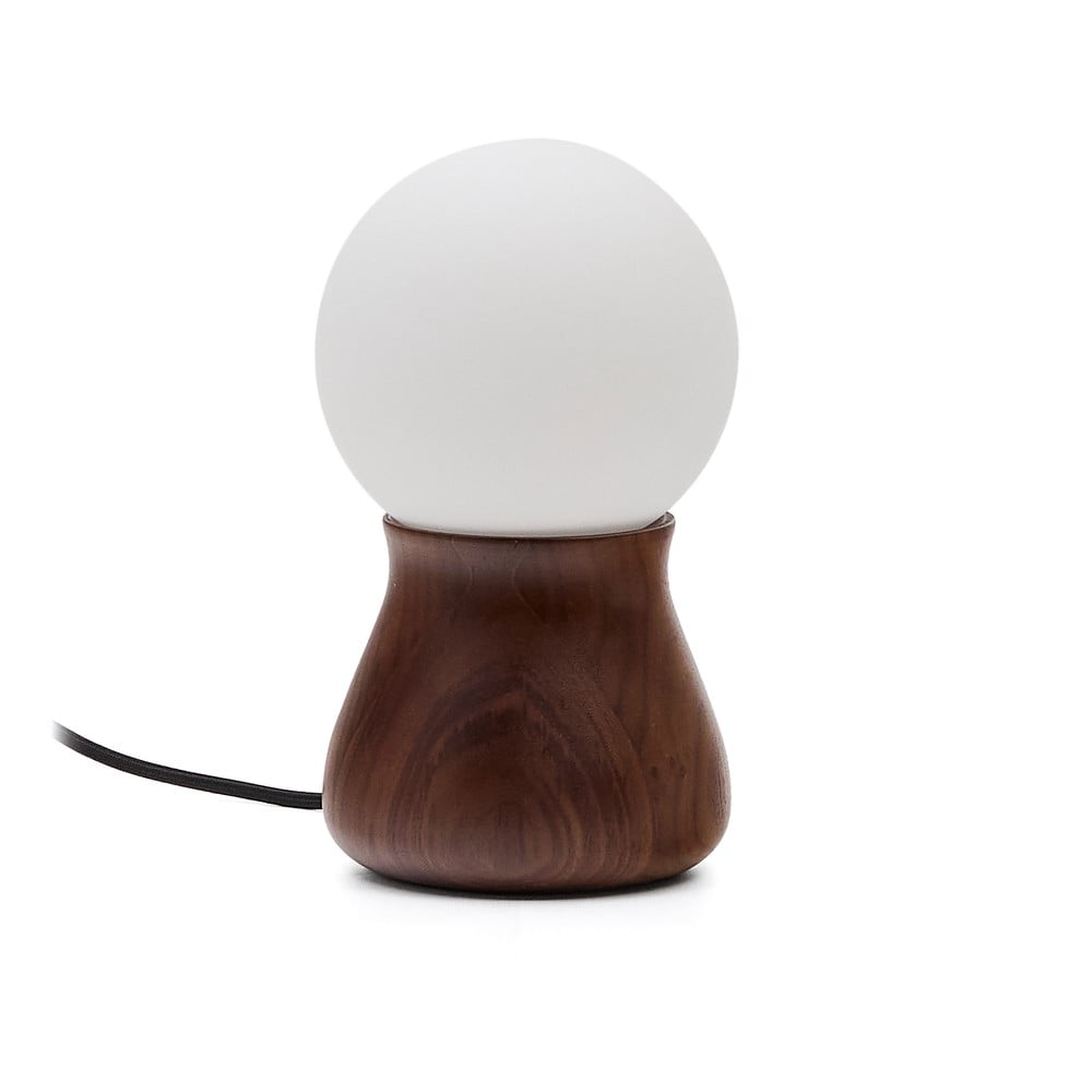 Sötétbarna kaucsukfa asztali lámpa (magasság 26 cm) Okeni – Kave Home