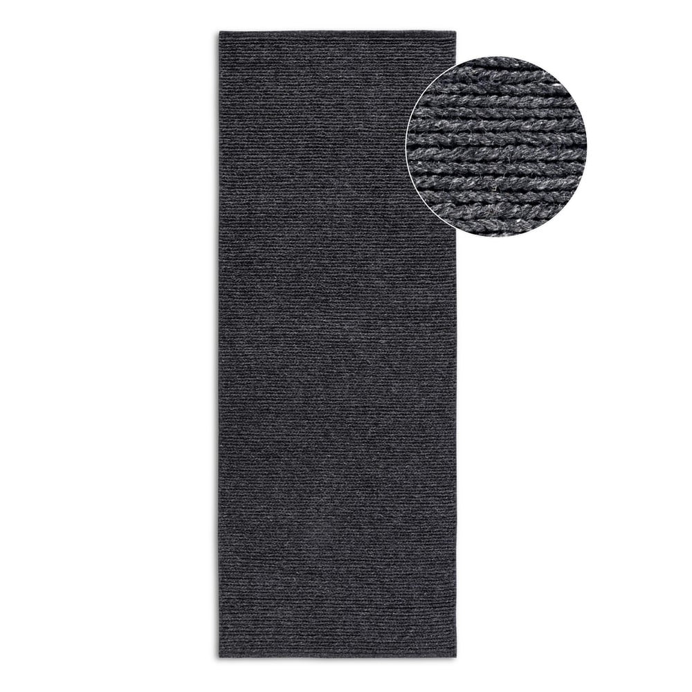 Sötétszürke kézi szövésű gyapjú futószőnyeg 80x200 cm Francois – Villeroy&Boch