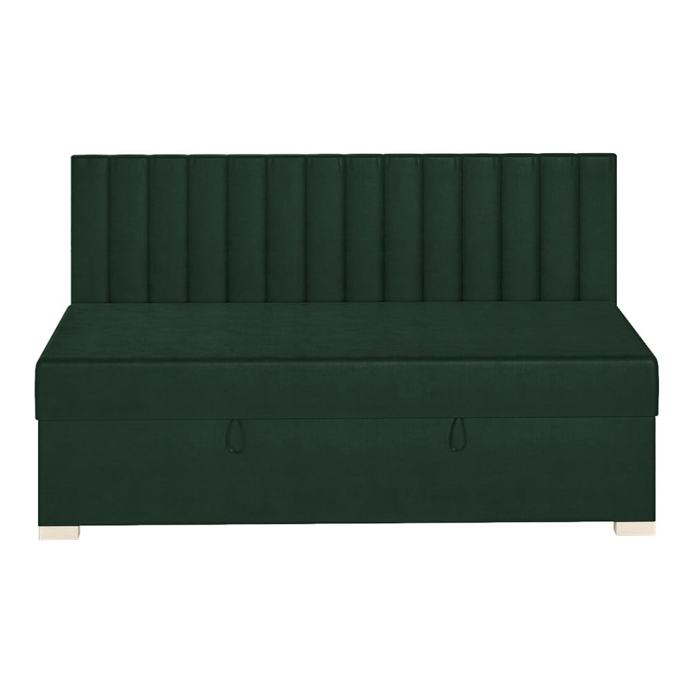 Sötétzöld ágyneműtartós gyerekágy matraccal 90x200 cm Chill – Ghado