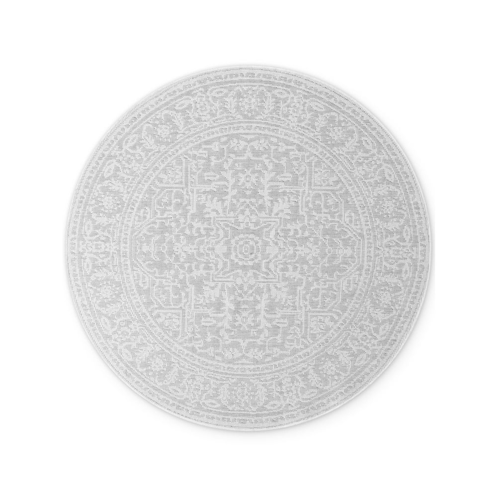 Szürke-elefántcsont színű kerek kültéri-beltéri szőnyeg ø 160 cm Duet Kona – NORTHRUGS