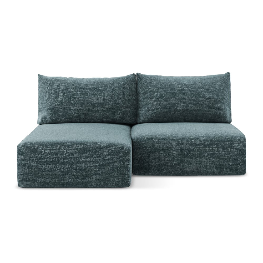 Türkiz kinyitható-tárolóhelyes sarokkanapé (bal oldali) Kalena – Makamii